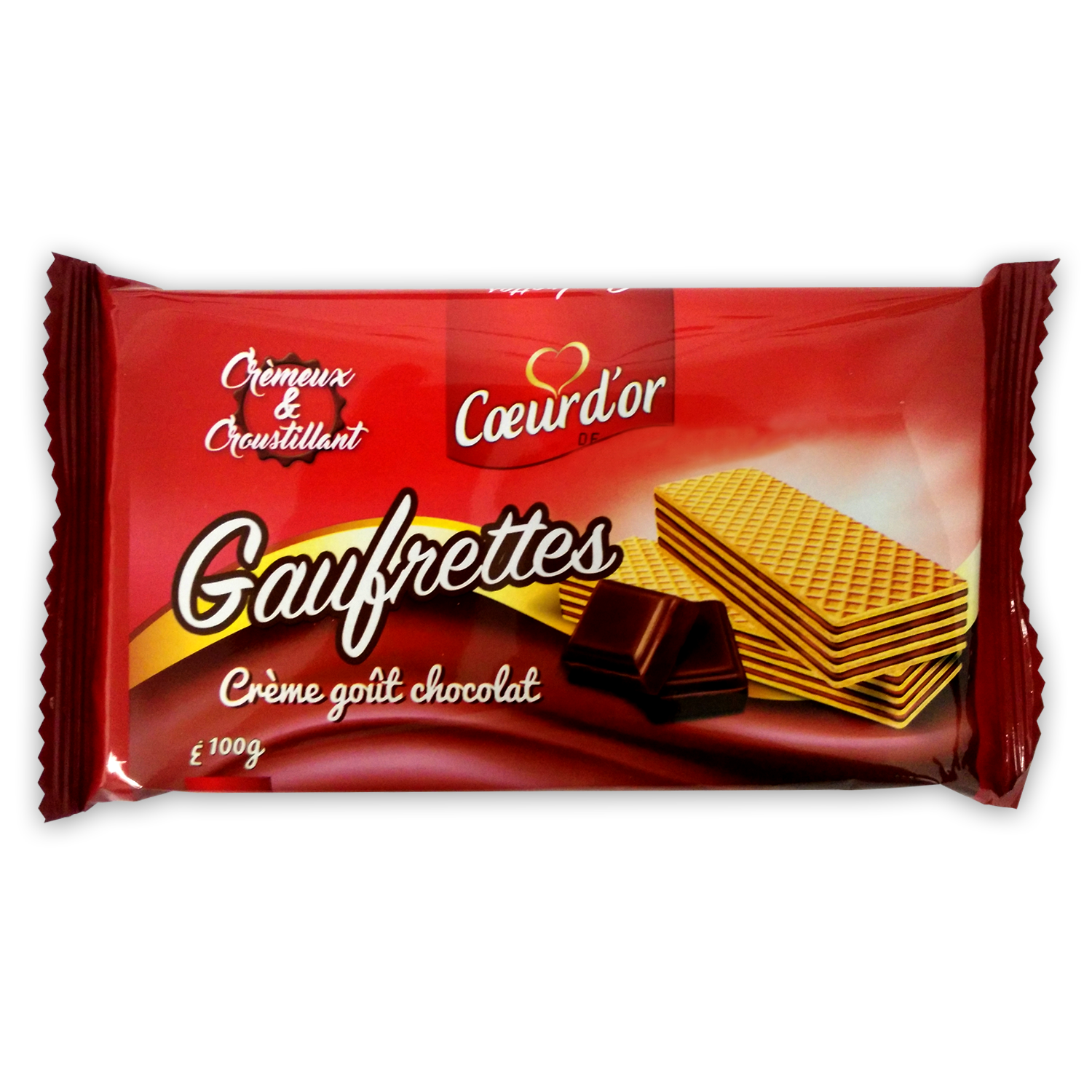 Lot de 3 gaufrettes au chocolat