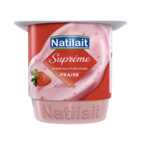 Lot de 4 yaourts suprême de brassés fraise mixés