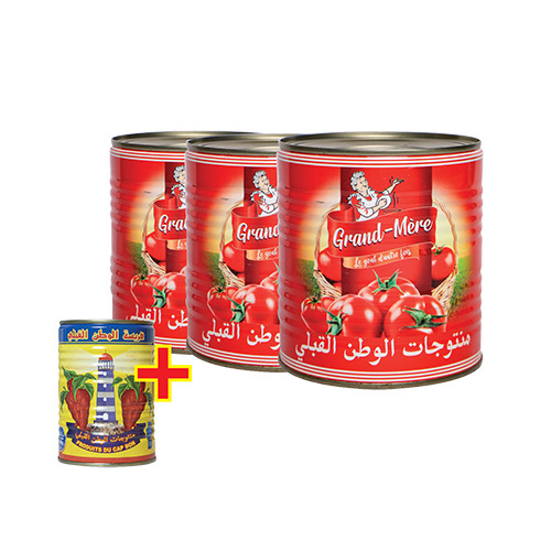 Lot de 3 boites double concentre tomate