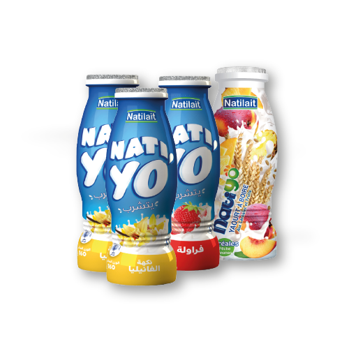 Lot de 4 yaourts à boire vanille