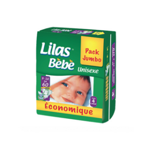 Couches bébé unisexe jumbo + lingettes