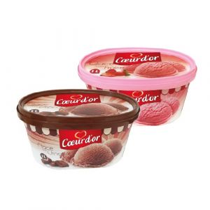 Lot de 2 barquettes glace vanille
