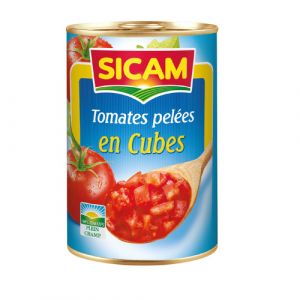 Lot de 2 tomate pelée cubée 