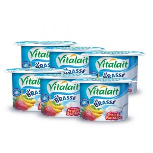 Lot de 6 yaourts brassés fraise banane