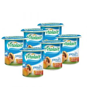 Yaourt aromatisé pêche et abricot