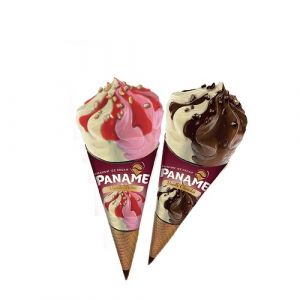 Lot de 2 glaces cônes vanille chocolat