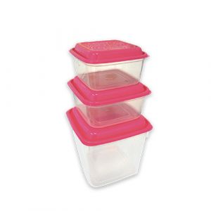 Lot de 3 boites de conservation en plastique