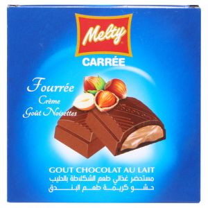 Chocolat  carrée lait fourré crème noisette