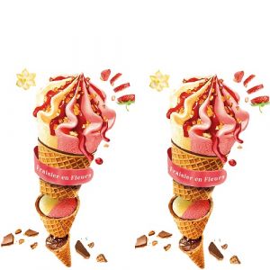 2 glaces vanille fraise