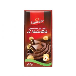 Chocolat au lait et noisettes