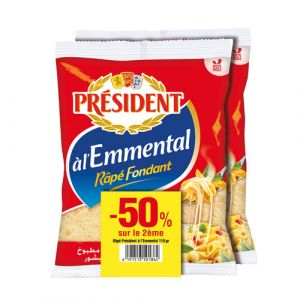 Lot de 2 fromage râpé fondant emmental