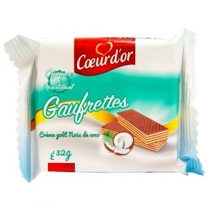Lot de 6 gaufrette au crème de noix coco
