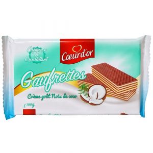 Lot de 3 gaufrettes Crème goût à la Noix de Coco