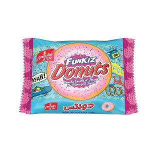 Donuts enrobé et fourré à la crème goût fraise
