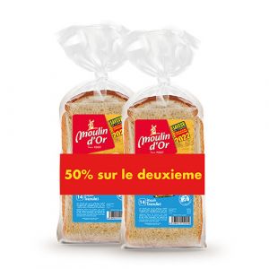 Lot de 2 pains de mie naturelle 