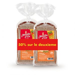 Lot de 2 pains de mie complet 
