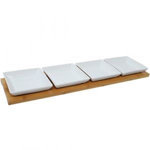 Lot de présentation avec plateau en porcelaine