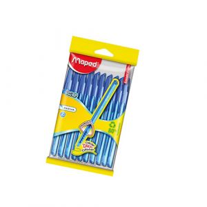 Pochette de 10 stylos bleu