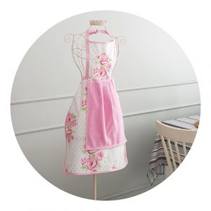 Tablier avec serviette gris