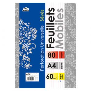 Feuilles mobiles blancs perforés