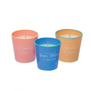 Set de 3 bougies paraffine en verre