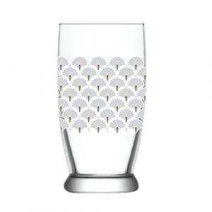 Verre avec design blanc et dorée