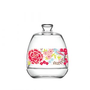 Bonbonnière avec design fleur rouge