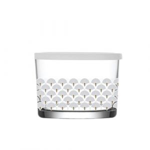 Pot en verre avec design