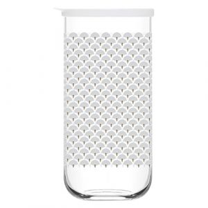 Pot en verre avec design