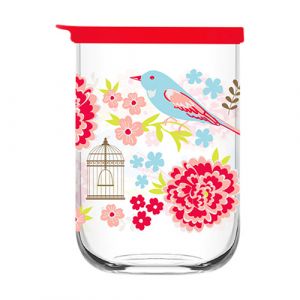 Pot en verre avec design