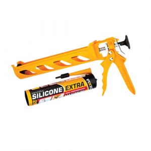 Pistolet à calfeutrer avec tube en silicone