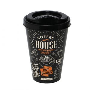Gobelet à café en plastique avec couvercle