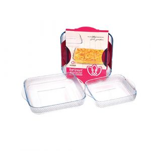 Lot de 2 plats four carrés