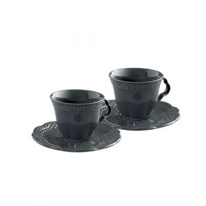 Lot de 2 tasses à café avec 2 sous tasses