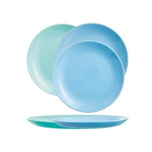Assiette plate en bleu