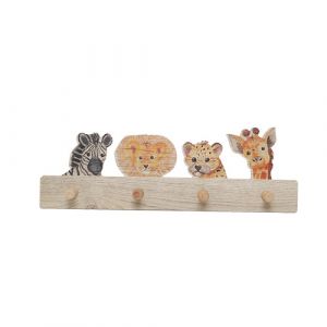 Crochet mural en bois motif Animaux