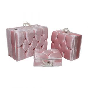 Set de 3 paniers pour mariée en rose