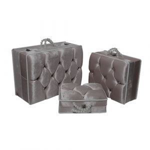 Set de 3 paniers pour mariée en silver