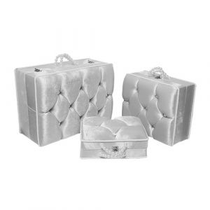 Set de 3 paniers pour mariée en crème