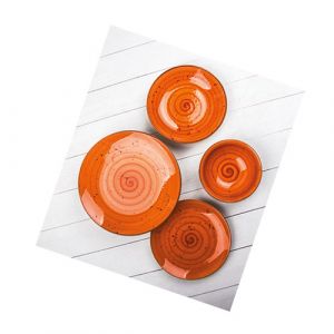 Service à table 24 pièces porcelaine en orange