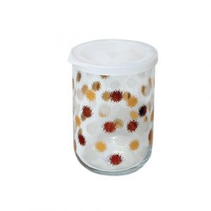 Pot en verre avec couvercle plastique