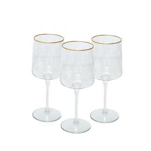Lot de 3 verres à pied doré