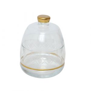 Bonbonnière en verre doré