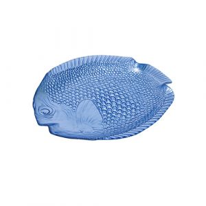 Assiette poisson  en verre rose