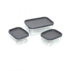 Lot de 3 boites de conservation en verre