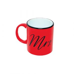 Mug en rouge  avec  désigne MRS