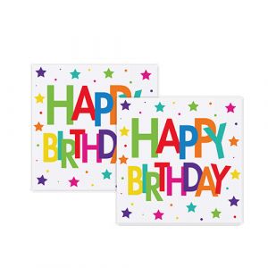 Lot de 16 serviettes anniversaire superstar