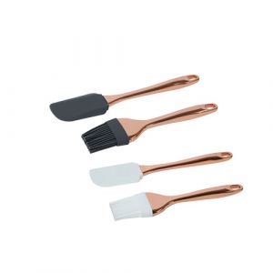 Spatule et pinceau en plastique couleur rose gold  