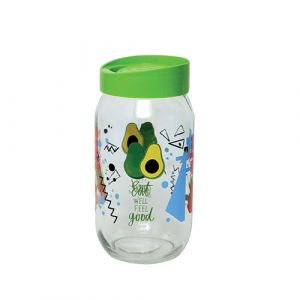 Pot en verre avec couvercle en plastique
