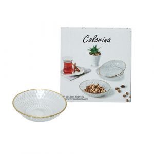Lot de 6 bols bordure dorée